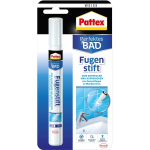Pattex Fugenstift, 7 ml, Weiß. Stift zum Auffrischen von Fliesenfugen im Bad.