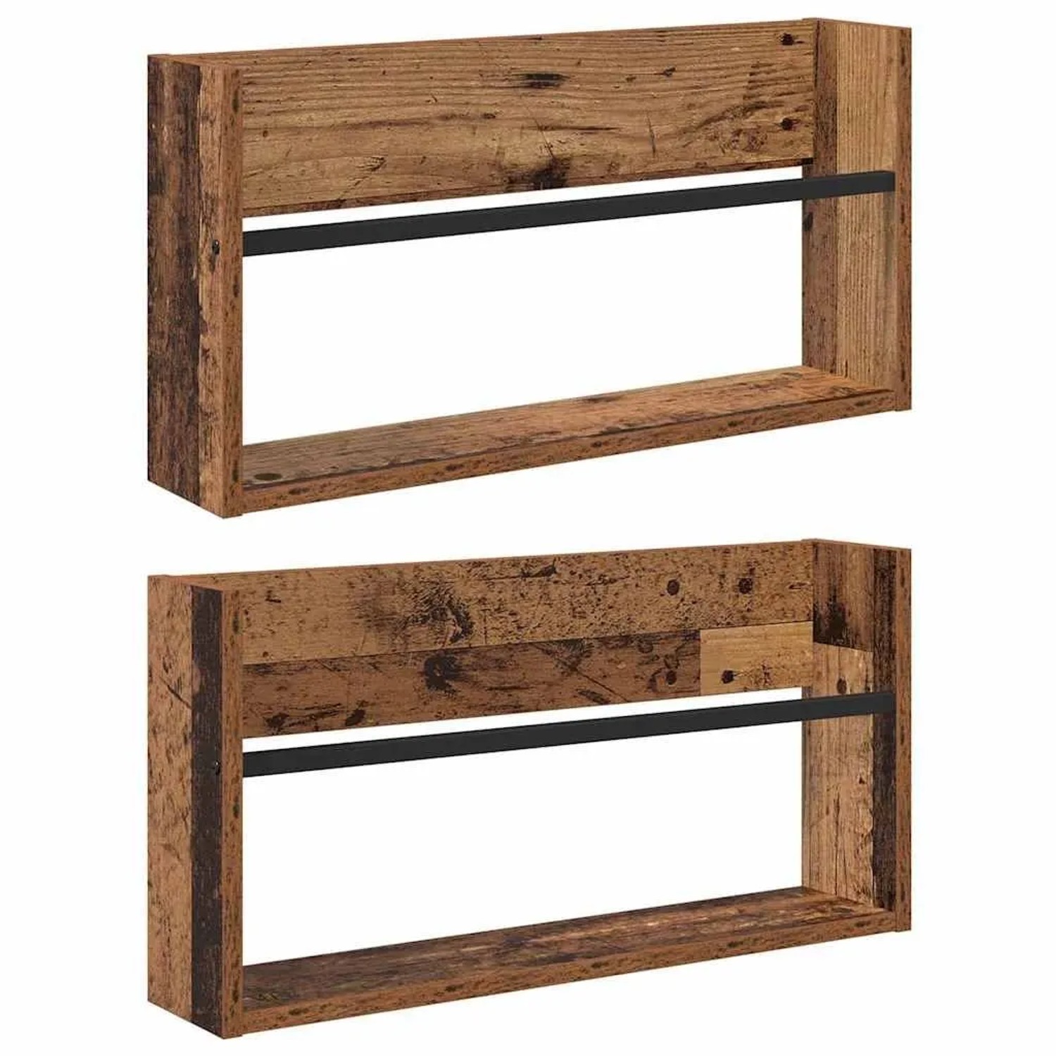 vidaXL Magazinregal 2 Stk Altholz 60 x 12 x 30 cm Holzwerkstoff 890801
