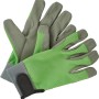 Grün-graue Gartenhandschuhe Gr. 8 mit Klettriemen für optimalen Sitz.