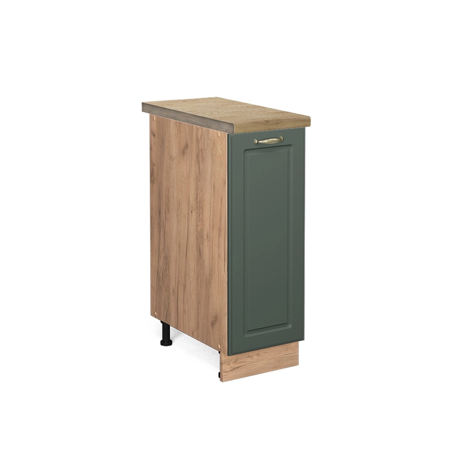Vicco Apothekerschrank Fame-Line Grün-Gold Landhaus/Goldkraft Eiche 30 cm AP Eiche