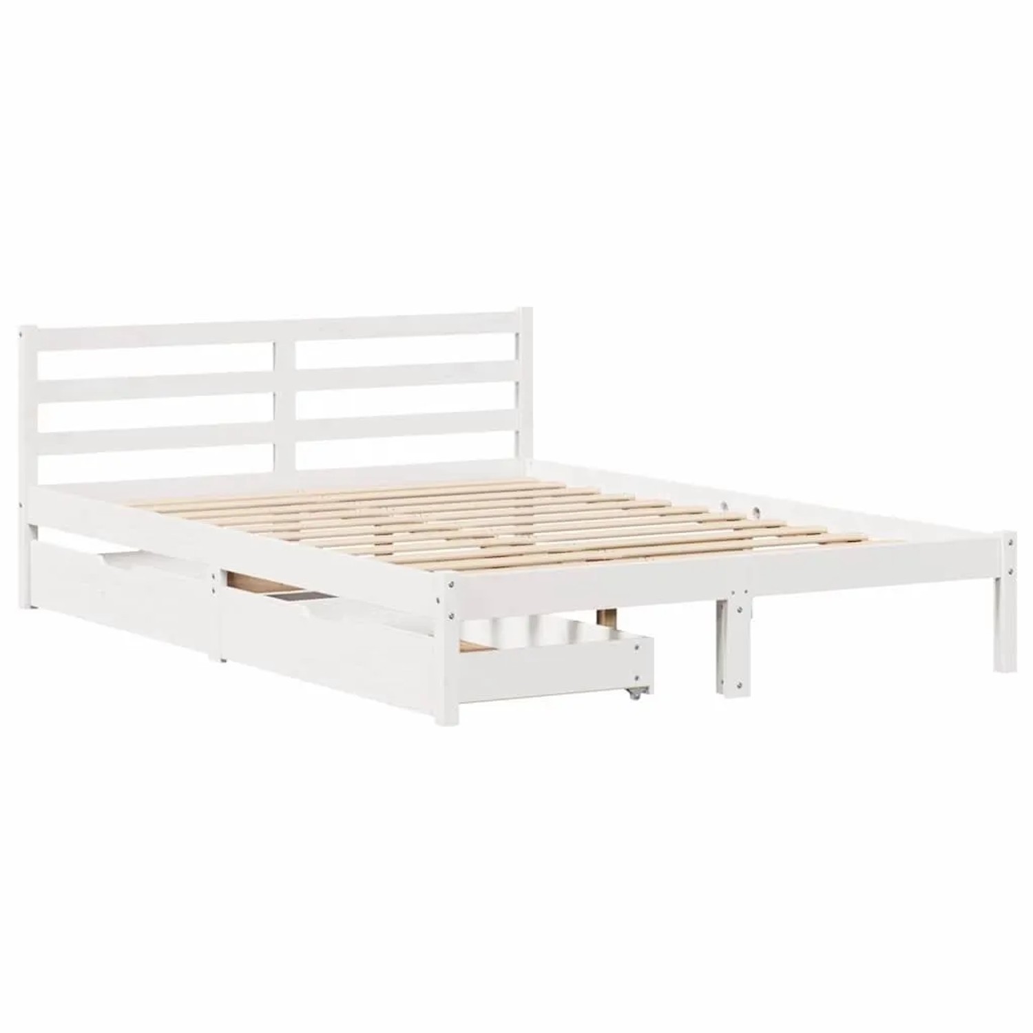 vidaXL Massivholzbett ohne Matratze Weiß 120x190 cm Kiefernholz 3301529 günstig online kaufen