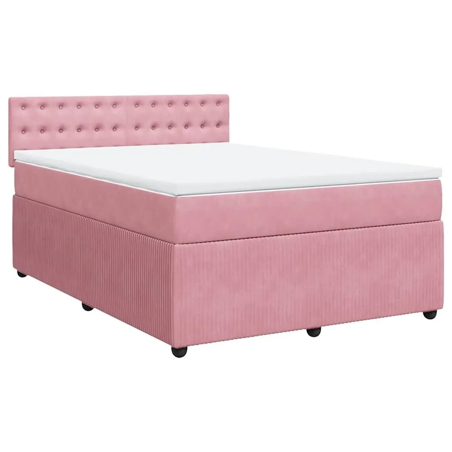 vidaXL Boxspringbett mit Matratze Rosa 160x200 cm Samt 3287799 günstig online kaufen