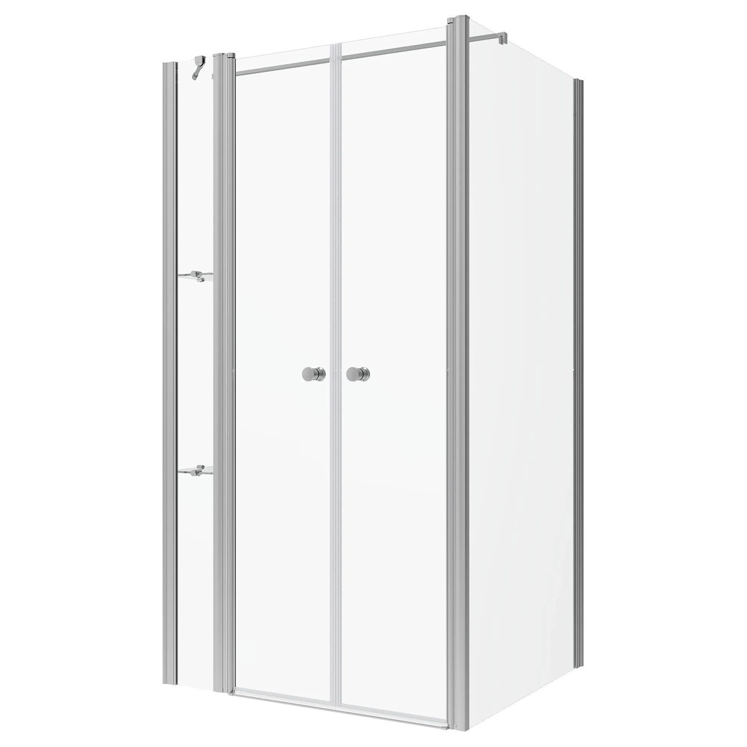 Aquabatos Dusche Duschkabine 110x75x197cm Eckdusche 6mm NANO ESG Pendeltür Eckeinstieg mit Festteil und Duschablage