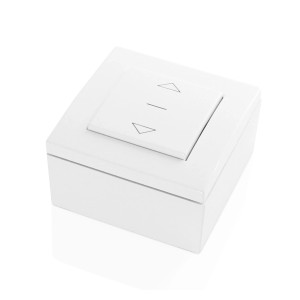 Avosdim Innenschalter für Kabelmotoren, Aufputz mit Schalterdose, weiße Rollladensteuerung.