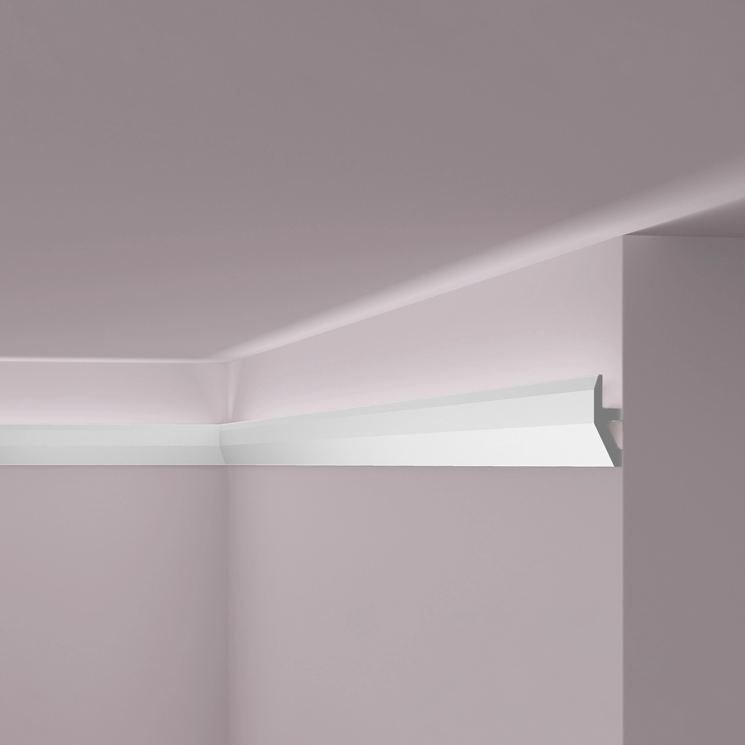 NOEL & MARQUET NMC W1 WALLSTYL Wand- und Friesleiste Eckleiste Indirekte Beleuchtung 2 m 200 cm x 1,8 cm x 5,5 cm Weiß