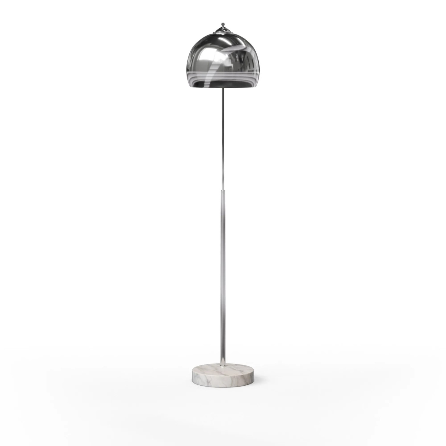Teamson Home Bogenlampe in Chrom-Silber mit Marmorfuß für stilvolle Beleuchtung.