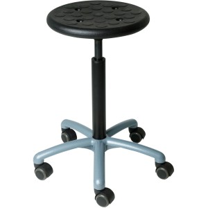 Küpper Drehhocker mit Gasdruckdämpfer, höhenverstellbar, mit Rollen für Werkbank.