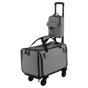 Costway Transportbox Katze Klappbare Reisebox für Haustiere Grau