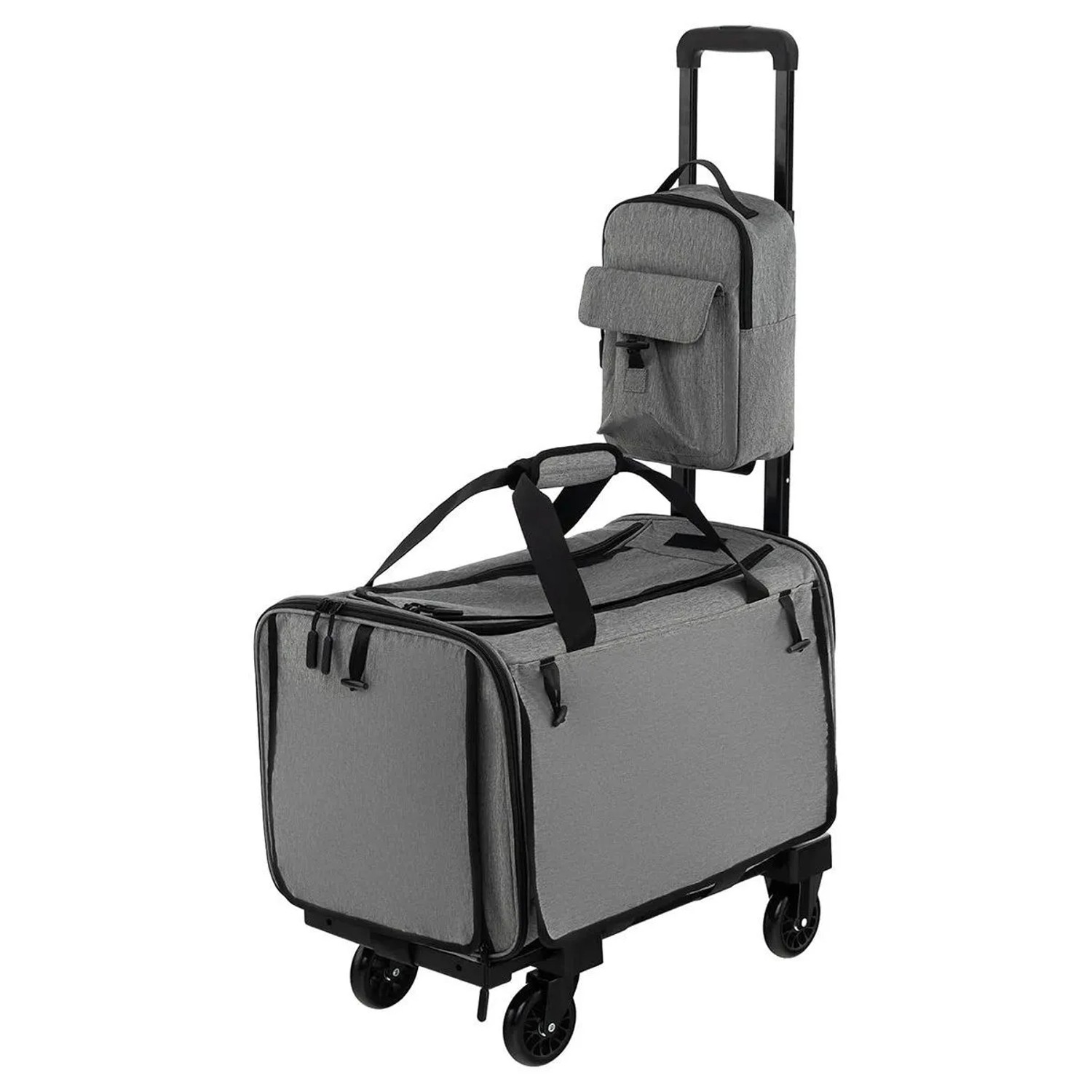 Costway Transportbox Katze Klappbare Reisebox für Haustiere Grau