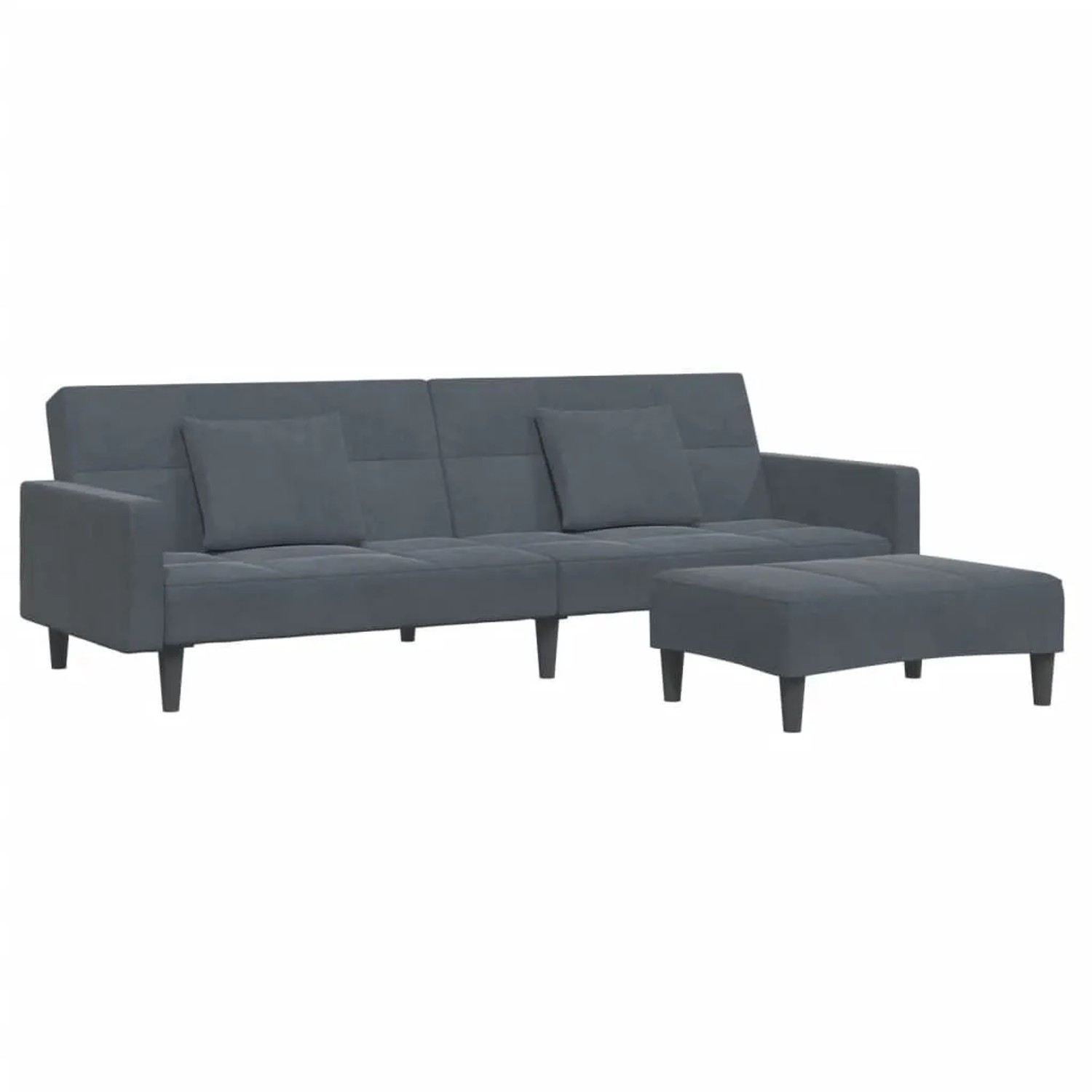 vidaXL Schlafsofa 2-Sitzer mit Fußhocker Dunkelgrau Samt 3258117 günstig online kaufen
