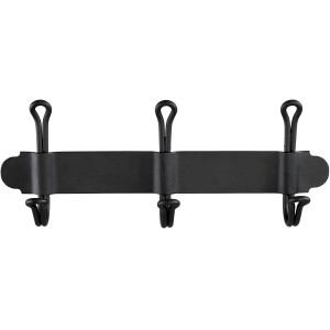 Wenko Hakenleiste Nostalgie Trio, schwarz matt, mit drei Haken für Handtücher oder Kleidung.