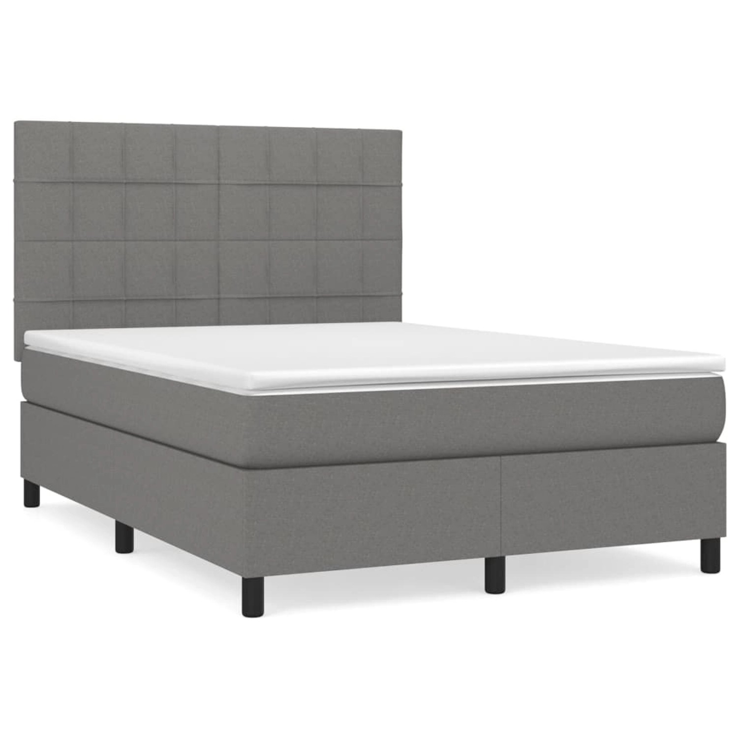 vidaXL Boxspringbett mit Matratze Dunkelgrau 140x200 cm Stoff1397830 günstig online kaufen