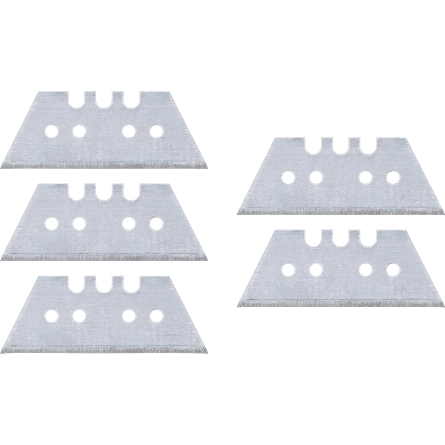 LUX Trapezklingen 0,5 mm, 5 Stück, für Messer. Werkzeugstahl, geeignet für Pappe, PVC, Teppich.