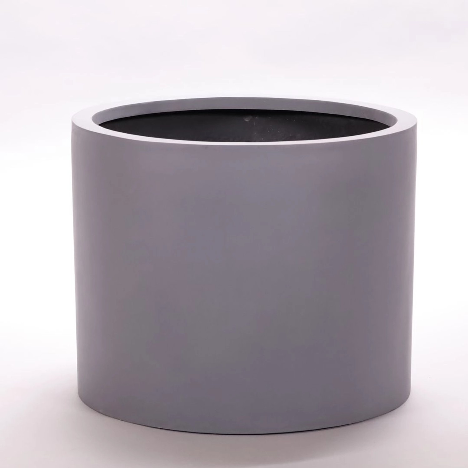 Elegant Einrichten Pflanzkübel Fiberglas Zylindrisch D50xH40cm Grau günstig online kaufen