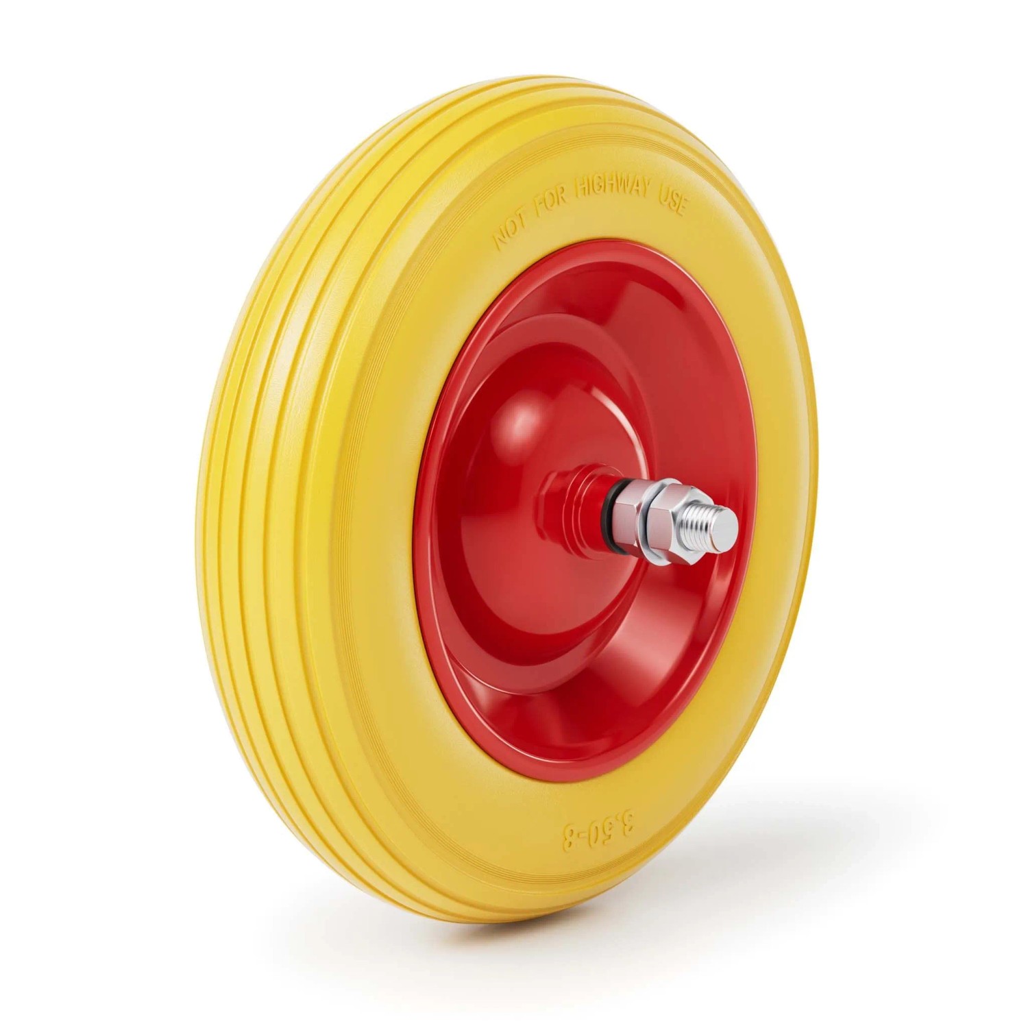 Wiltec Schubkarren Pu Rad 3.50-8 Vollgummi Polyurethan Reifen Pannensicher