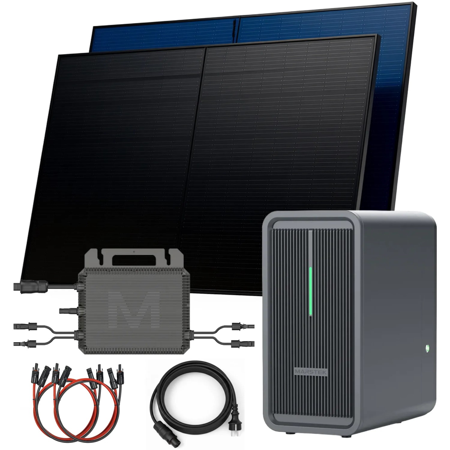 SUNNIVA Balkonkraftwerk 1000W mit Marstek B2500-D 2,24kWh Solarspeicher Wechselrichter inkl.5m Kabel 2x 500W Solarmodule...