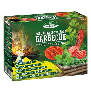 Quedlinburger Saatmatten Barbecue Set mit Kräutern und Gemüse.
