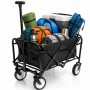 BigDean Bollerwagen Faltbar bis 80kg Schwarz Kompakter Transportwagen Klappbar Handwagen für Camping Einkäufe Garten Festival Ausflüge_5