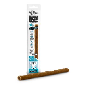 Lucky Jim DuoStickies Hunde-Belohnungssnack Huhn & Lachs, 15g. Soft und lecker für Hunde.