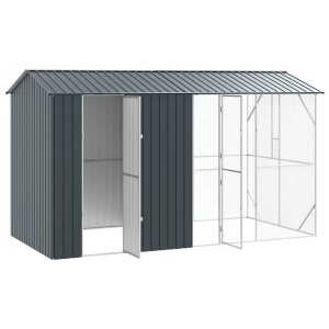 vidaXL Vogelkäfig Anthrazit 430 x 208 x 247 cm Verzinkter Stahl 3325153