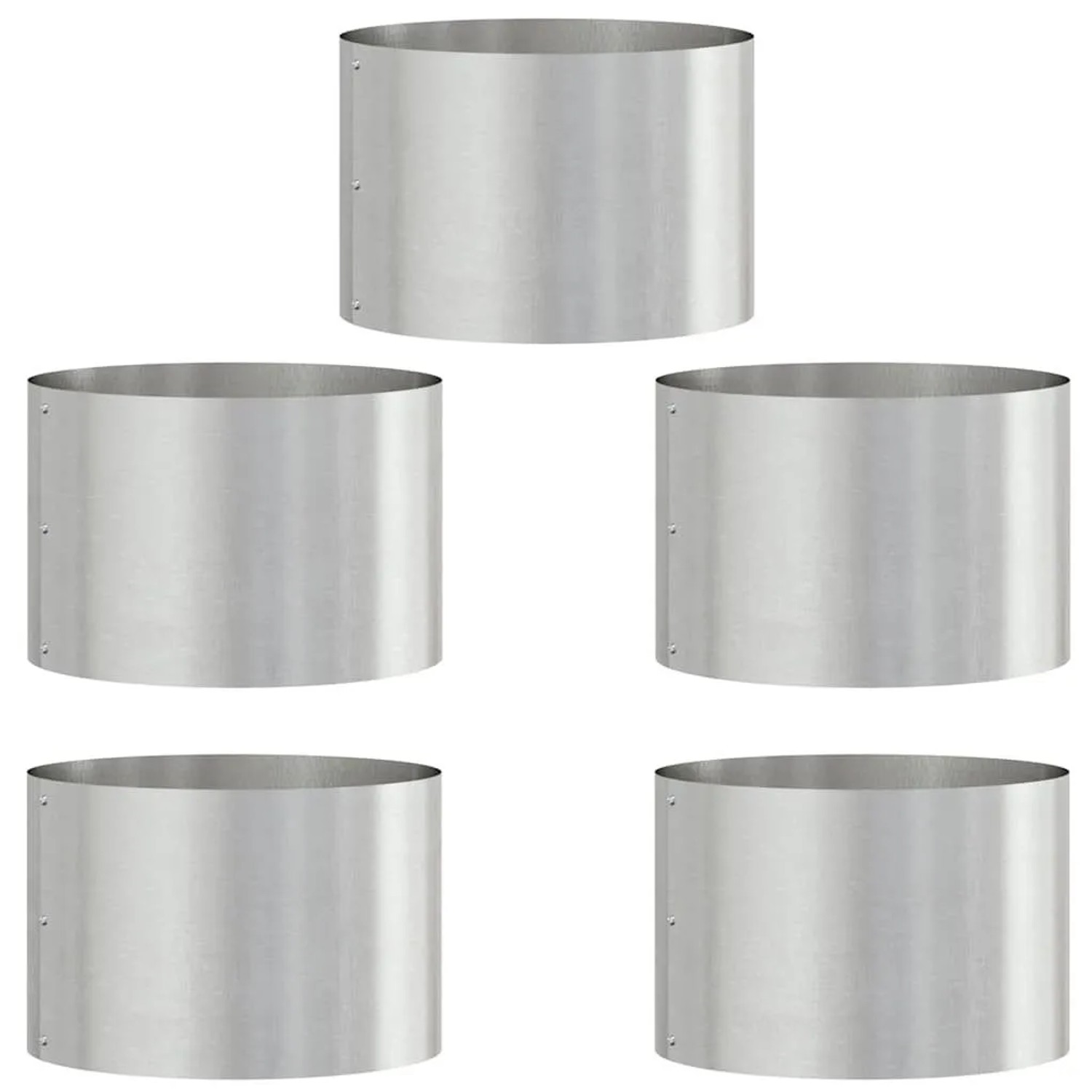 vidaXL Pflanzenring 5 Stk Silber 30 x 30 x 20 cm Edelstahl 873601