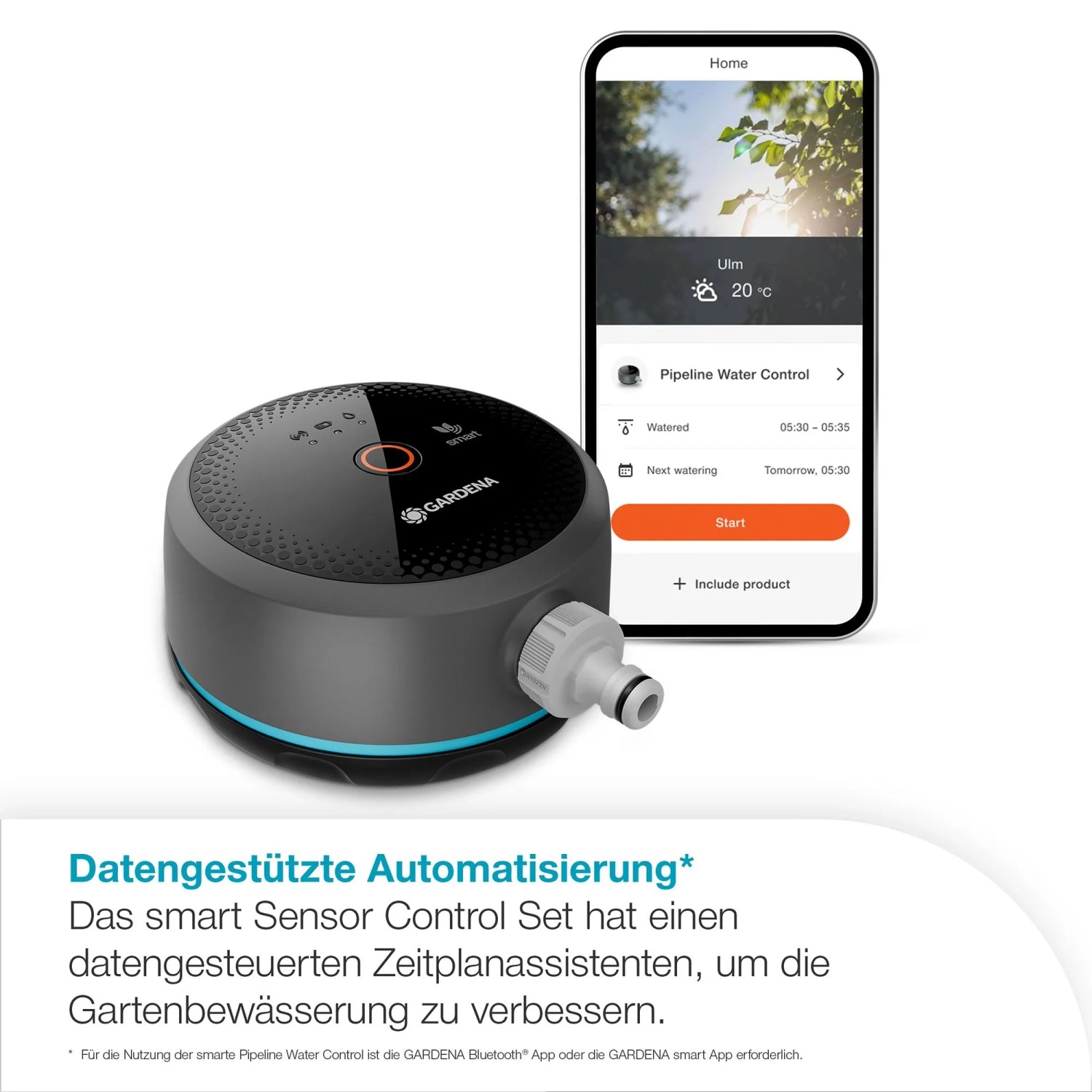 Gardena Smart Pipeline Water Control mit App-Steuerung für die Gartenbewässerung.