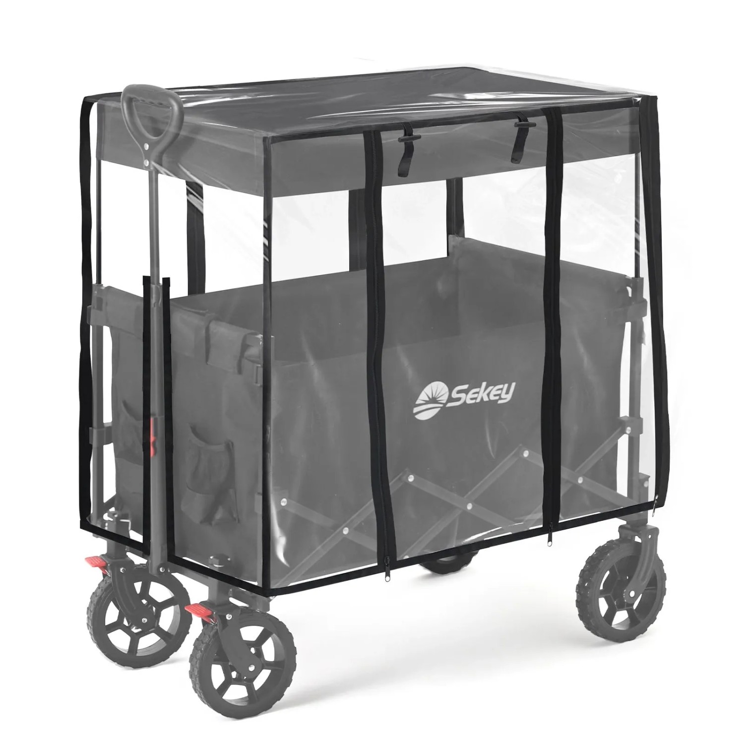 Sekey Regenschutzhülle für Faltbarer Bollerwagen mit Dach 75 x 50 x 65 cm