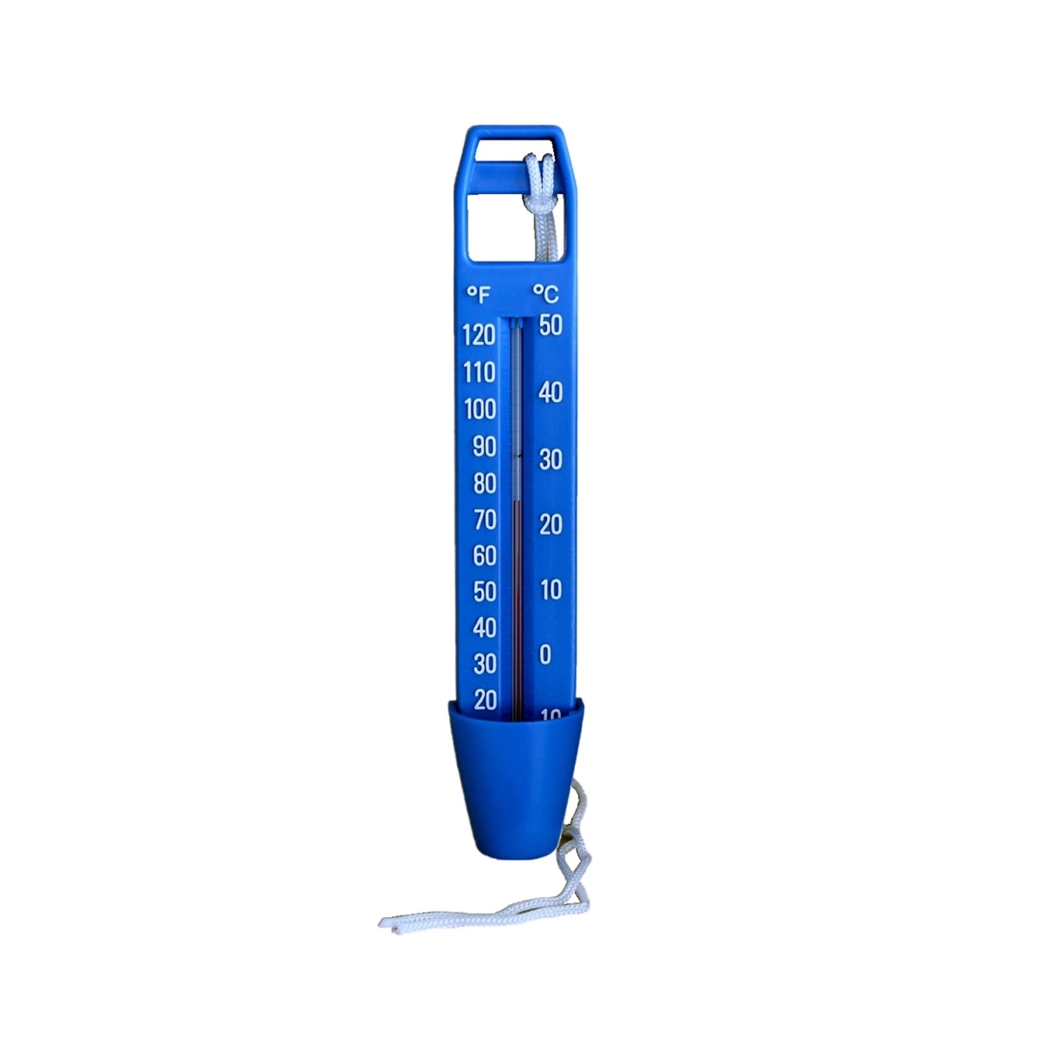 Thumbnail - Evolution Thermometer Blau 25 cm mit Schnur Temperatur Messung °C & °F Pool Schwimmbad