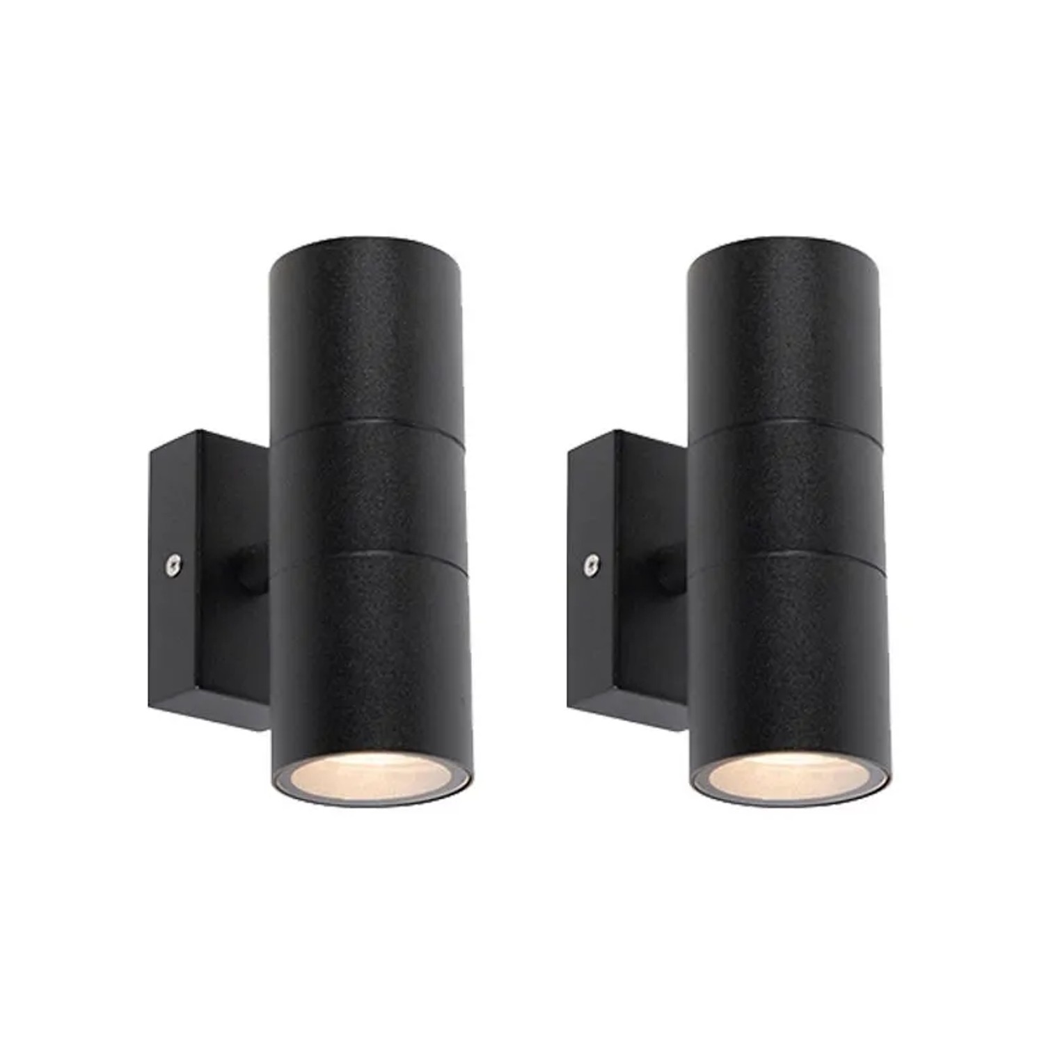 QAZQA 2er Set Außenwandleuchten Schwarz IP44 Duo