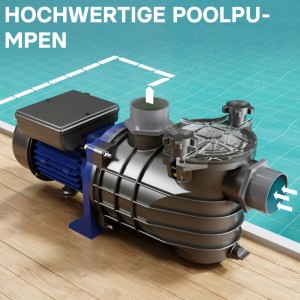 Wiltec Pool Pumpe 10800 L/H 180 W Schwimmbadpumpe Filterpumpe Umwälzpumpe Pool