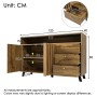 Merax Sideboard 120x40x85cm Lamellenfront Eiche_6