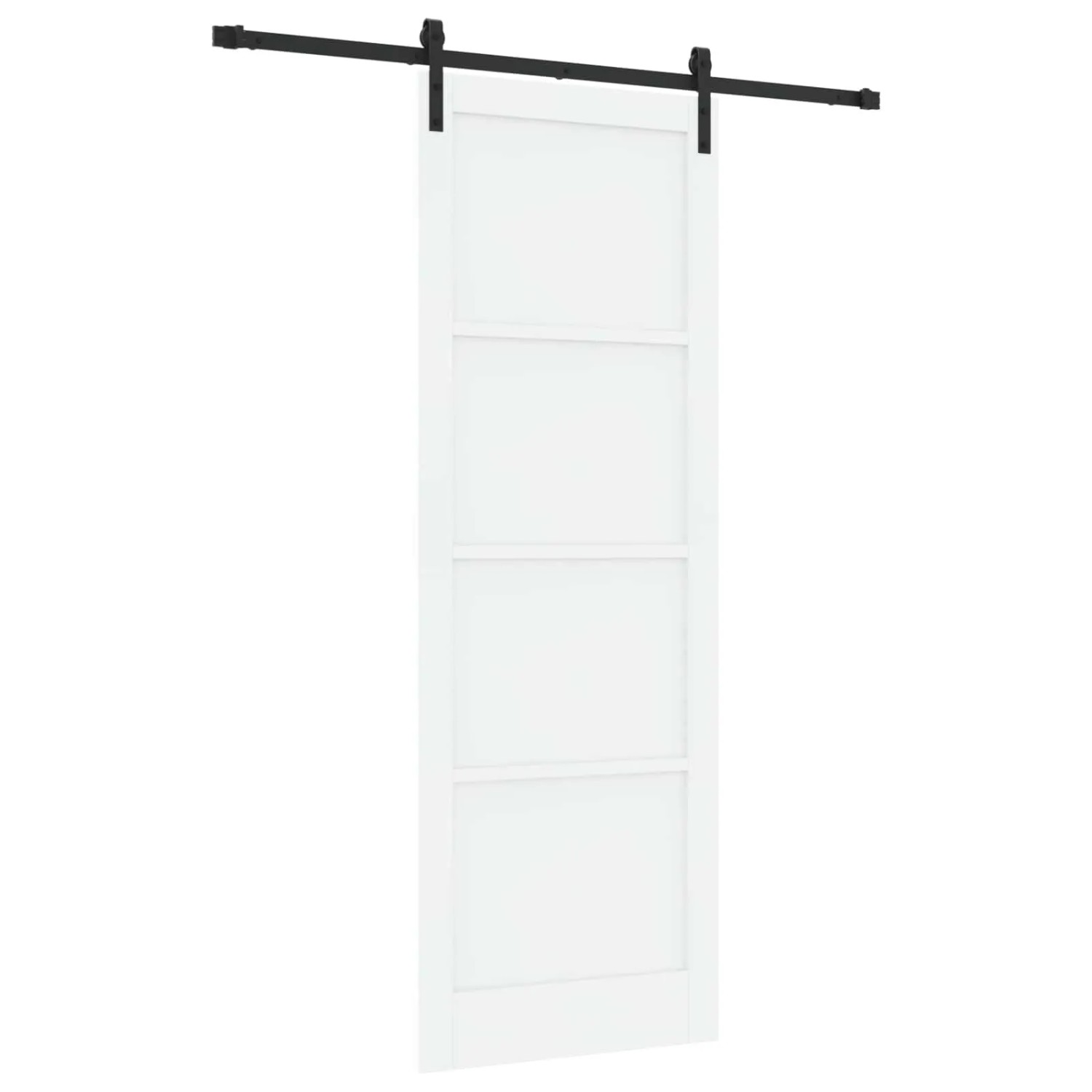vidaXL Schiebetür Weiß und Schwarz 83 x 232 cm Massives Kiefernholz 3445401