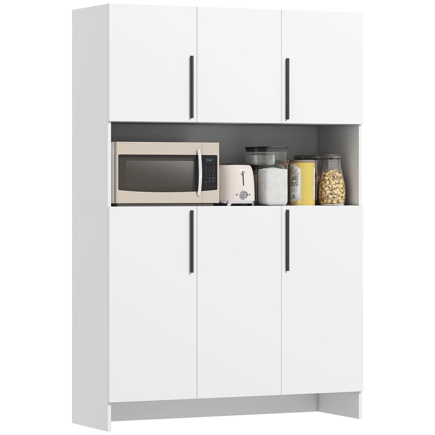HOMCOM Küchenschrank Spanlatte 119L x 40B x 175H cm Weiß