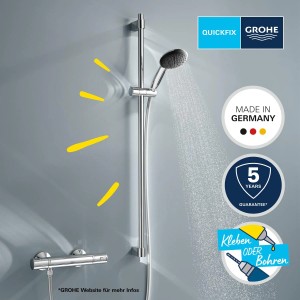 Grohe Brausestangenset 90cm mit Handbrause Vitalio Start 110, Chrom, mit Wasserstrahl.