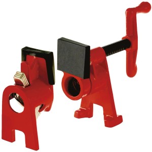Bessey Rohr-Schraubzwinge BPC-H34, rot, für Stahlrohre DN 20/R3/4 bzw. DN 15/R1/2 mit Standfuß.