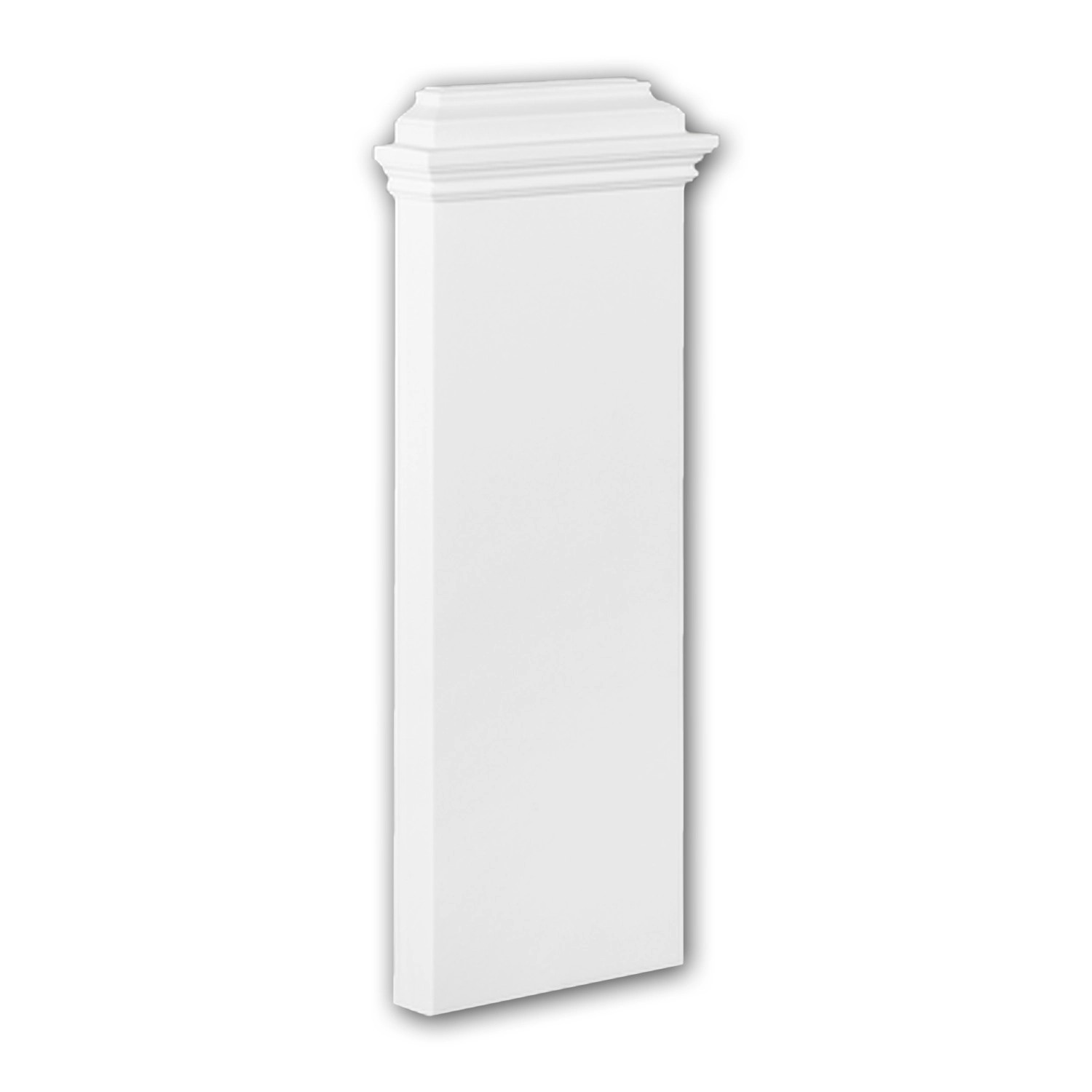PROFHOME 123300 Pilaster Sockel Zierelement Flachsäule Wandsäule, 30 cm x 75 cm x 7,5 cm Weiß