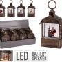 Hängende LED Laterne, 14 cm, 4-fach sortiert, mit weihnachtlichen Motiven.