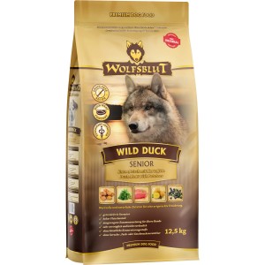 Wolfsblut Wild Duck Senior Trockenfutter, 12,5kg Sack. Hunde-Trockenfutter mit Ente für ältere Hunde.