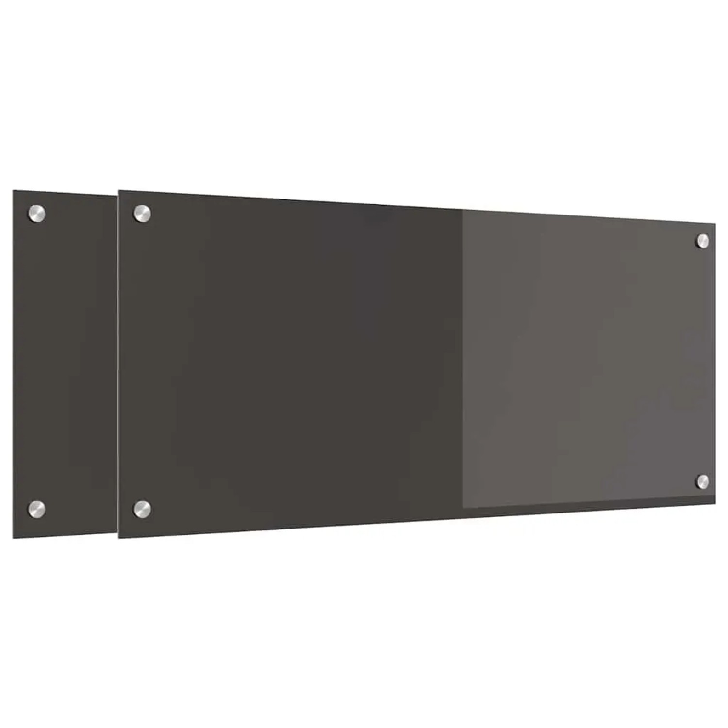 vidaXL Küchenrückwand 2 Stk Dunkelgrau 90 x 40 cm Gehärtetes Glas 3415464
