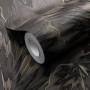 Erismann Vliestapete Spotlight Bliss Schwarz mit Blättermotiv auf Rolle.