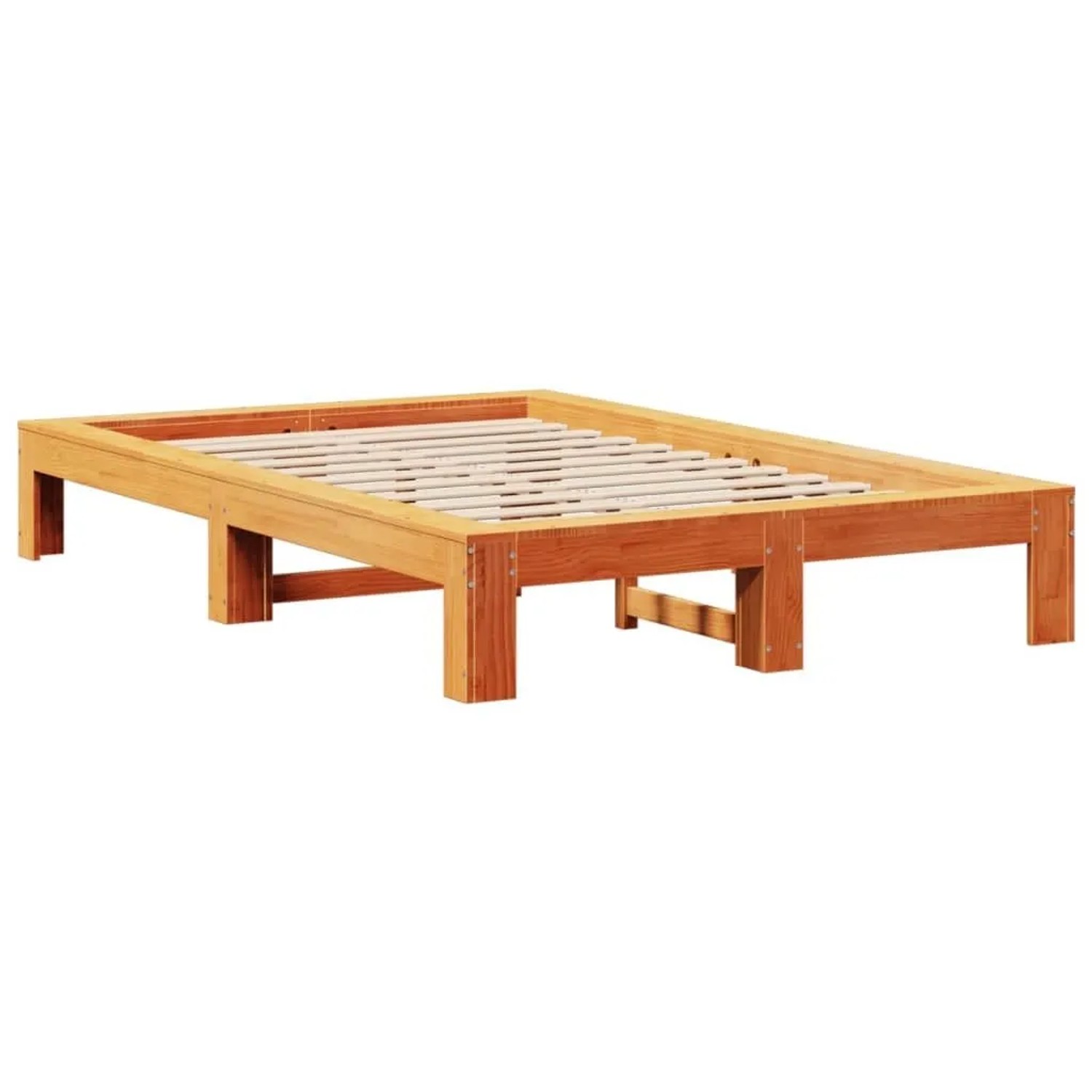vidaXL Massivholzbett ohne Matratze Wachsbraun 120x200 cm Kiefernholz 33087 günstig online kaufen