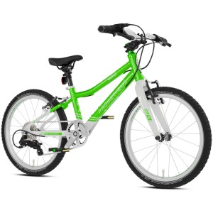 PROMETHEUS Kinderfahrrad 20 Zoll, grün-weiß, mit leichtem Aluminiumrahmen und 7-Gang Schaltung für Kinder ab 6 Jahren.