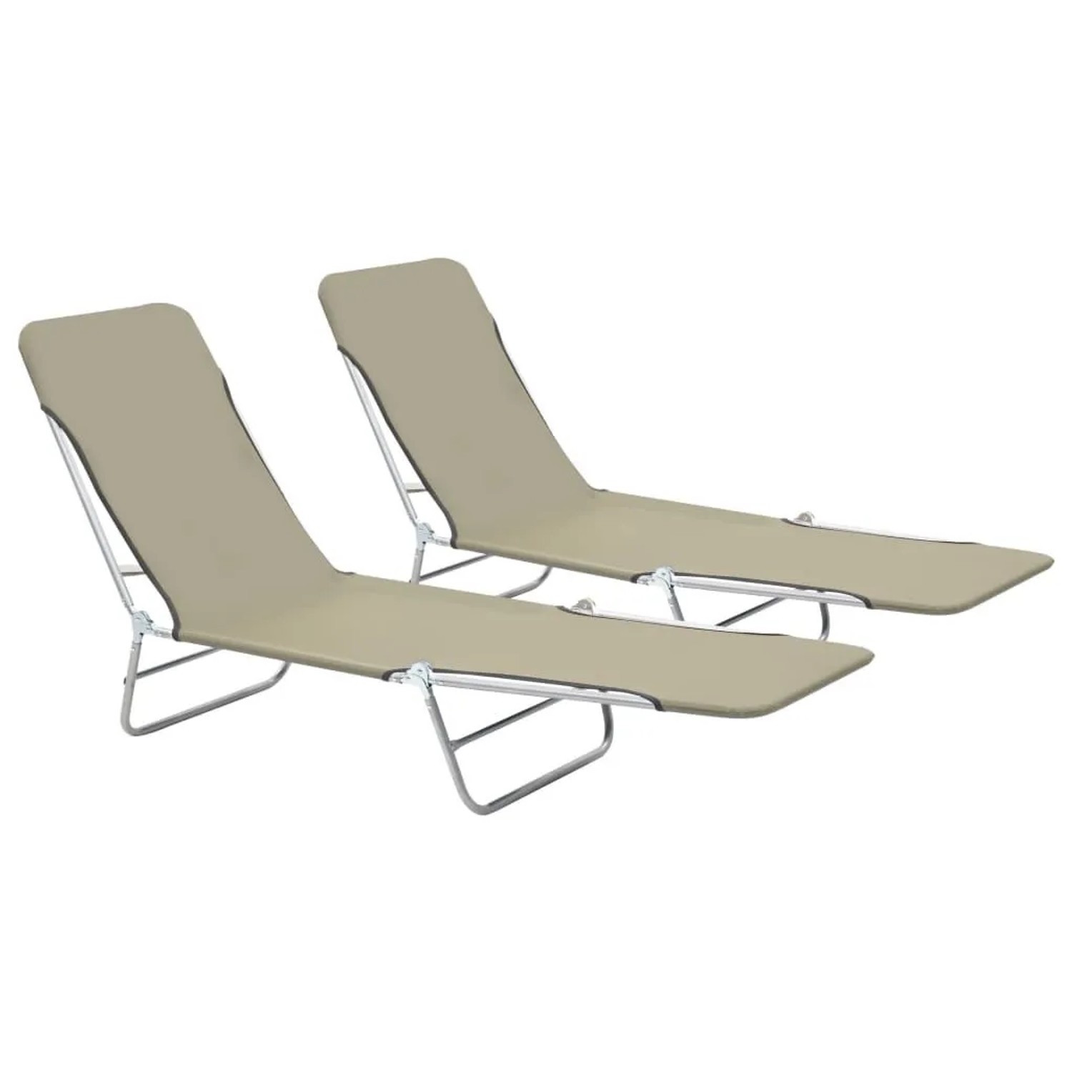 Furnicato Klappliegen 2 Stk Stahl Und Stoff Taupe