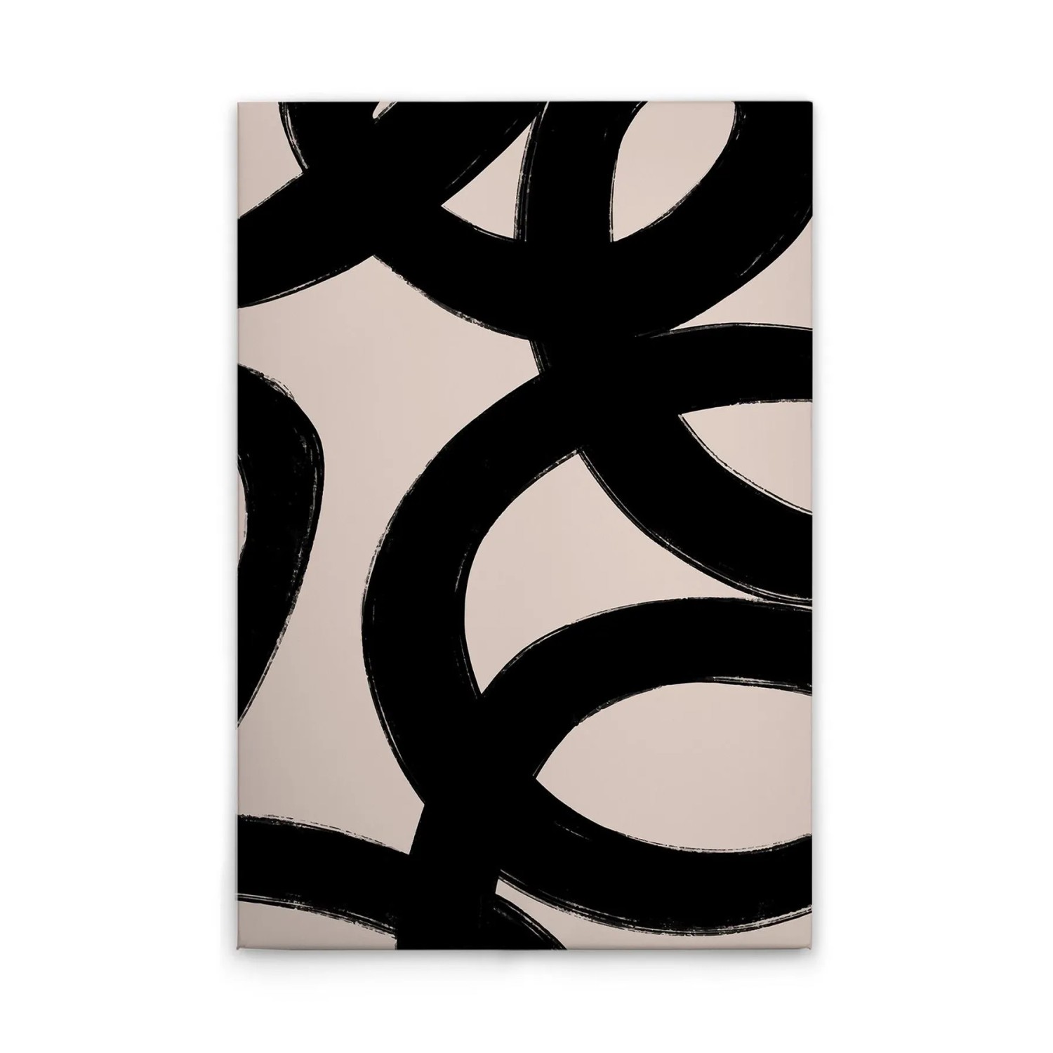 Tadessi Leinwandbild - M1-No.51517 - Minimalistisch Schwarz Beige - 80 x 120 cm - Querformat