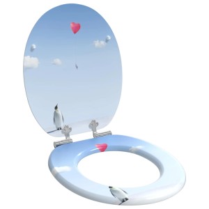 vidaXL Soft-Close Toilettensitz 2 Stk Blau 44 x 38 cm MDF-Platte 3414546
