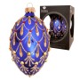 Krebs Glas Lauscha Baumschmuck Ei-Strassdekor Venedig Blau 10cm