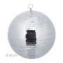 Silberne Discokugel mit vielen Glasfacetten und Öse zum Aufhängen, Ø 30 cm. Perfekt für Partys und Lichteffekte.