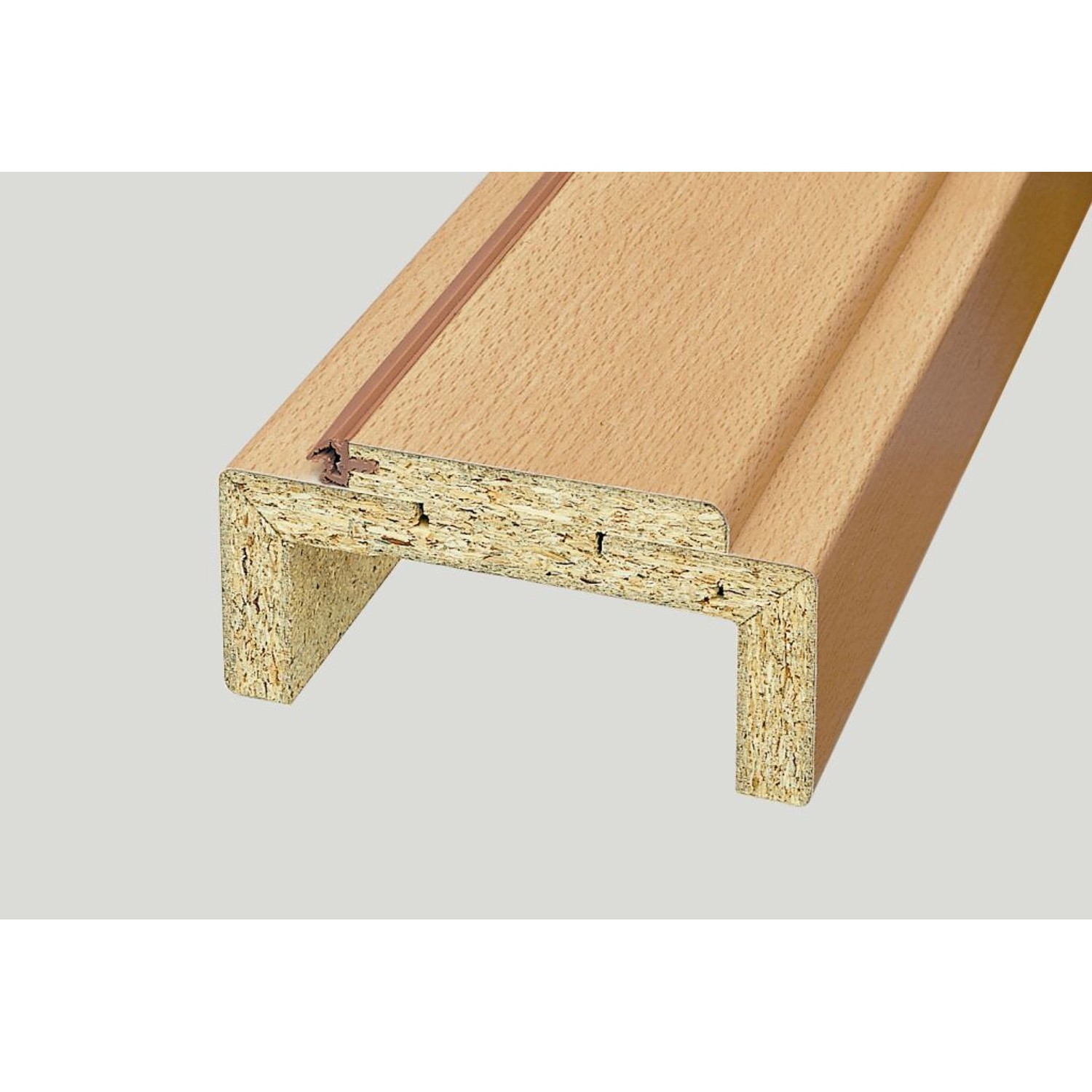 Türrahmen CPL Ahorn Holznachbildung, links angeschlagen, 86x198,5x12,5 cm, Detailansicht.