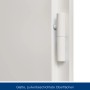 Detailansicht: Weiße ZK-Tür mit Eckzarge und Türband.
