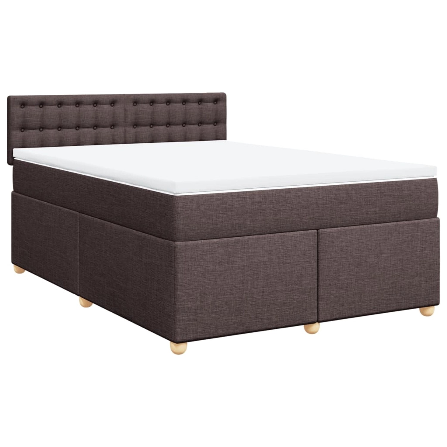 vidaXL Boxspringbett mit Matratze Dunkelbraun 140x200 cm Stoff 3286720 günstig online kaufen